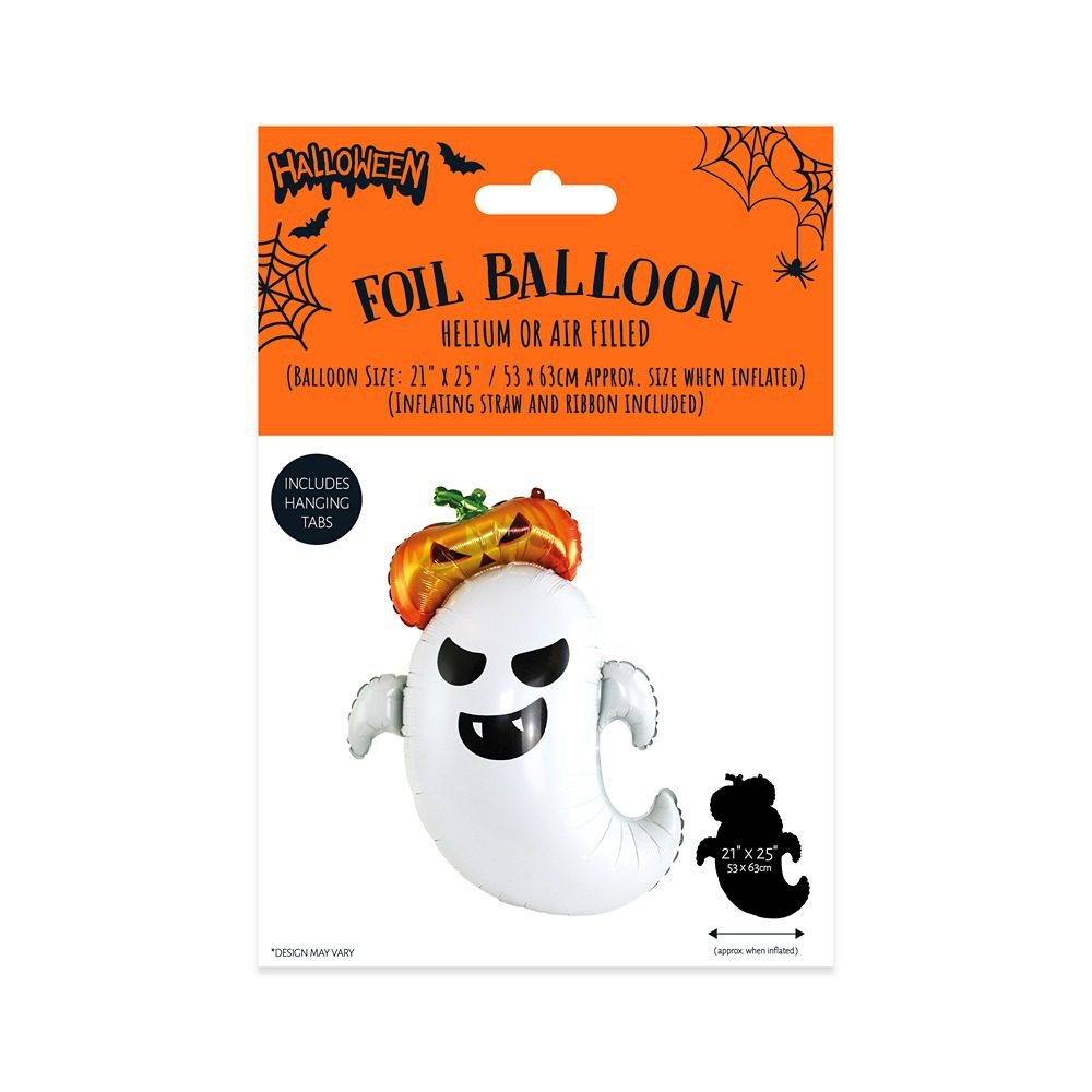 Eurowrap 26inch Ghost Shaped Foil Balloon_32088-BLC_fac.jpg