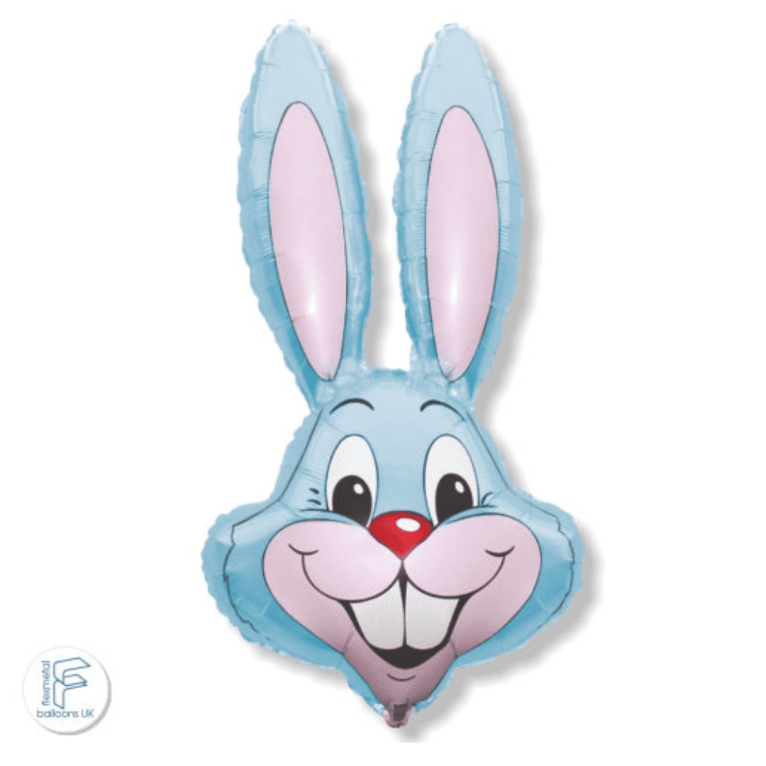Fleximetal 35 inch Pale Blue Bunny Rabbit Head Shape Foil Balloon