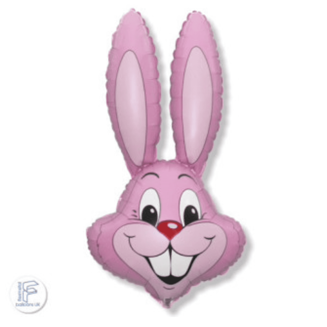 Fleximetal 35 inch Pale Pink Bunny Rabbit Head Shape Foil Balloon