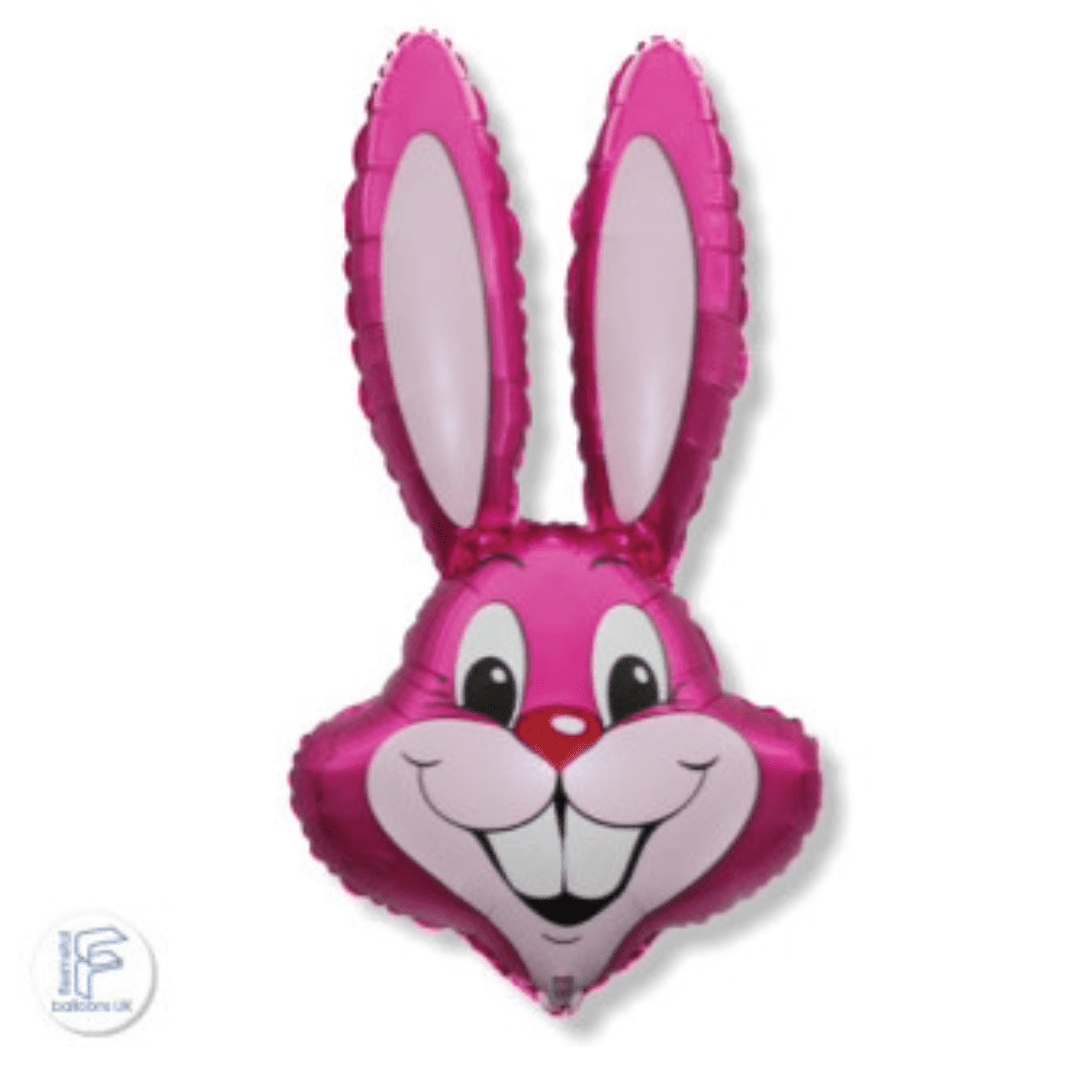 Fleximetal 35 inch Pink Bunny Rabbit Head Shape Foil Balloon