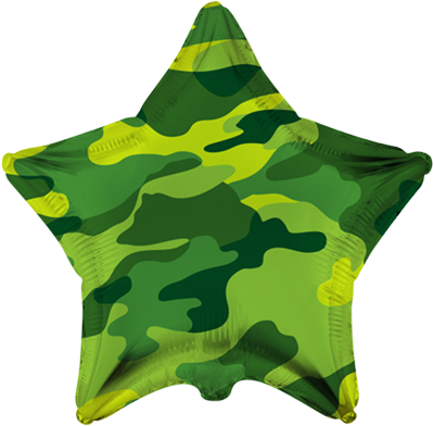 Flexmetal 18 inch Green Military Star Foil Balloon