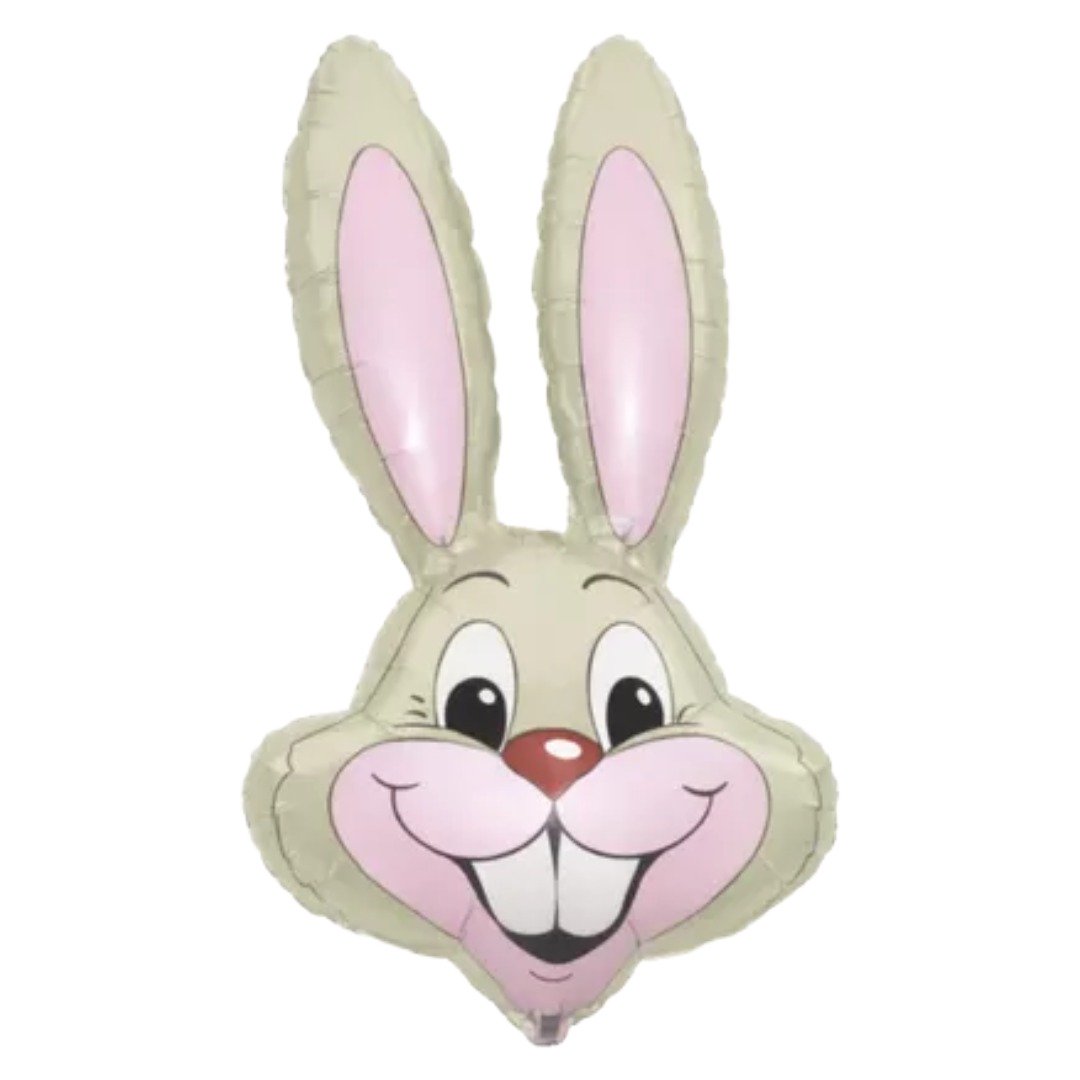 Flexmetal 35 inch Cream Bunny Rabbit Head Shape Foil Balloon