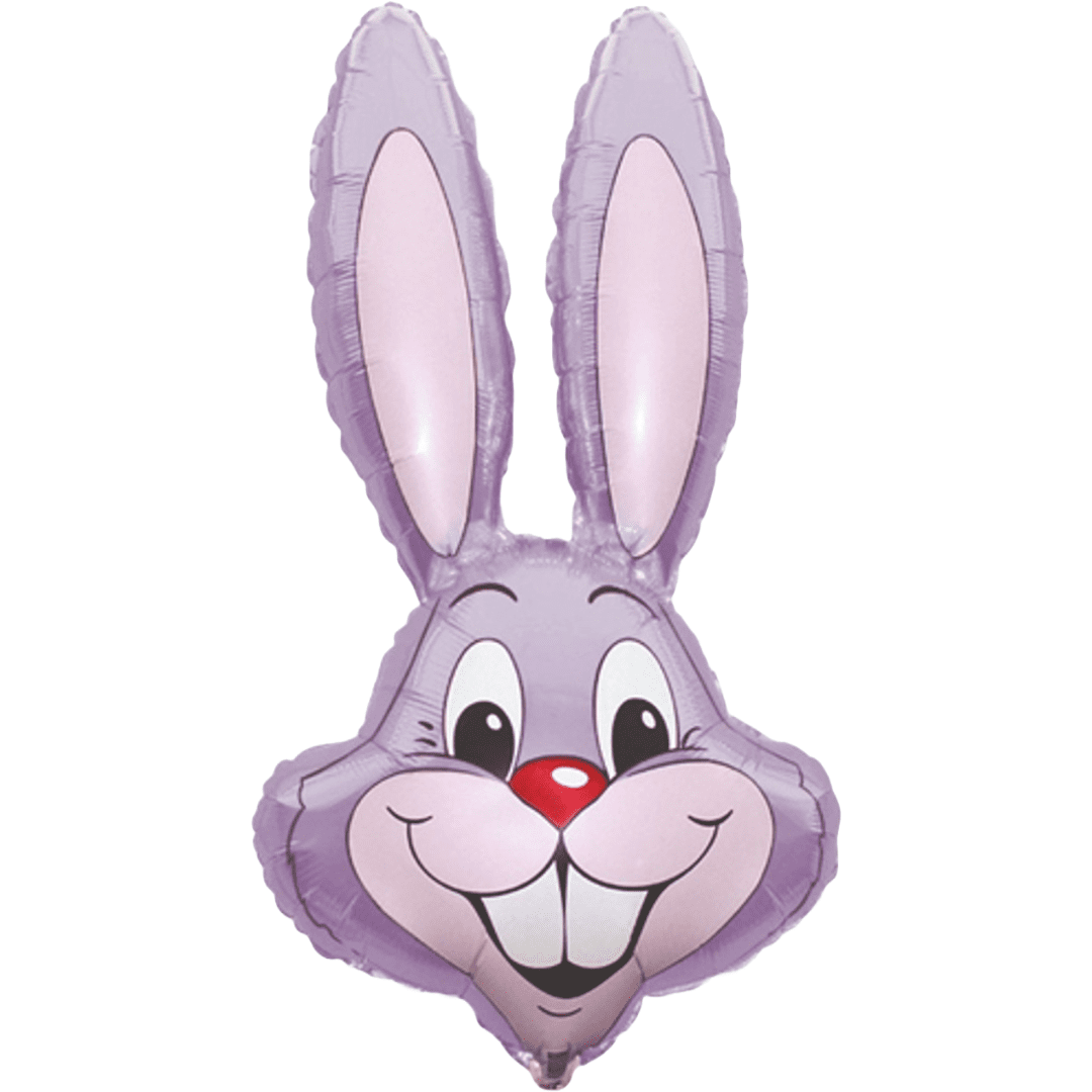 Flexmetal 35 inch Lilac Bunny Rabbit Head Shape Foil Balloon_901589