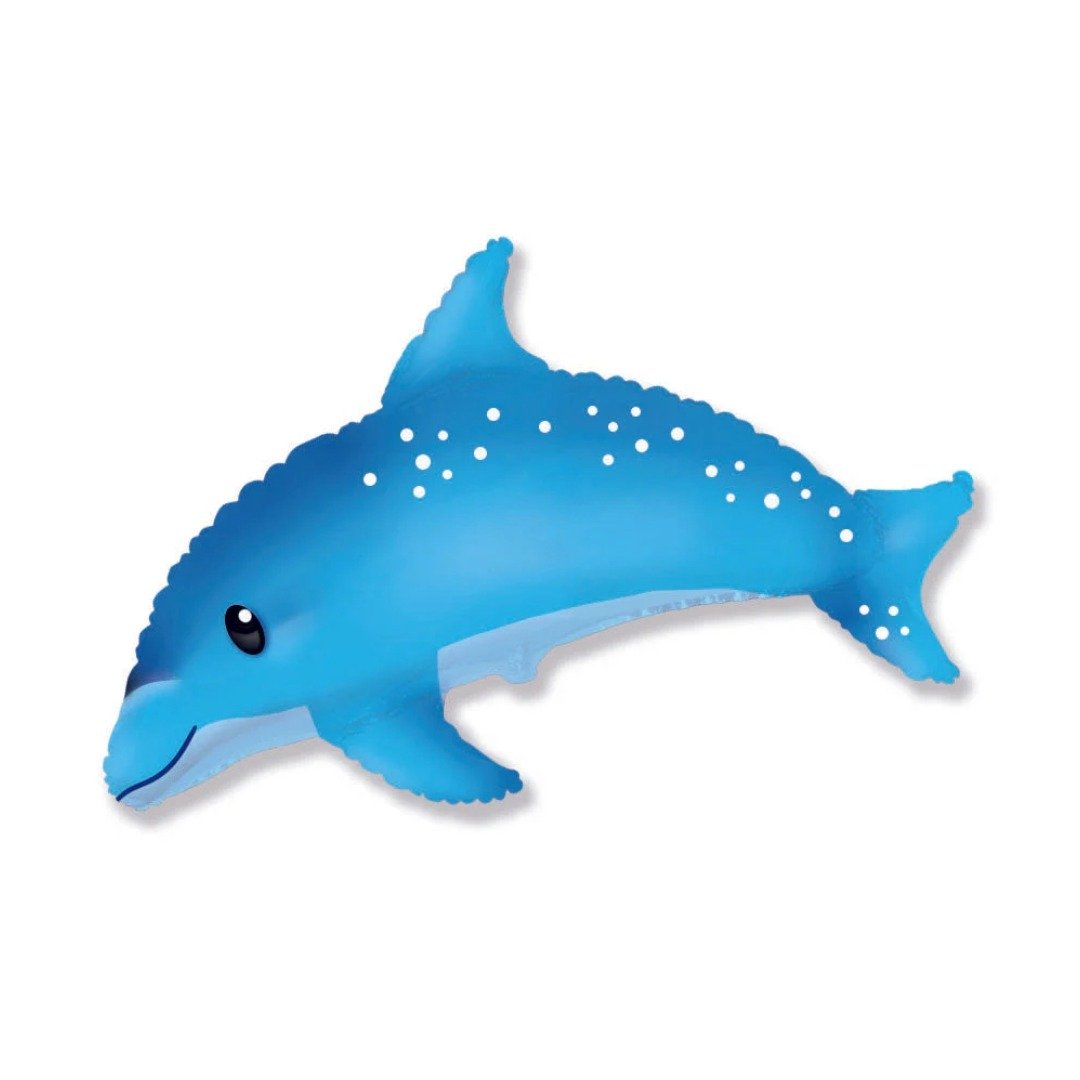 Flexmetal 37 inch Cute Dolphin Blue Foil Balloon