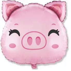 Flexmetal 8 inch Pig Head Mini Foil Balloon (Air Filled)