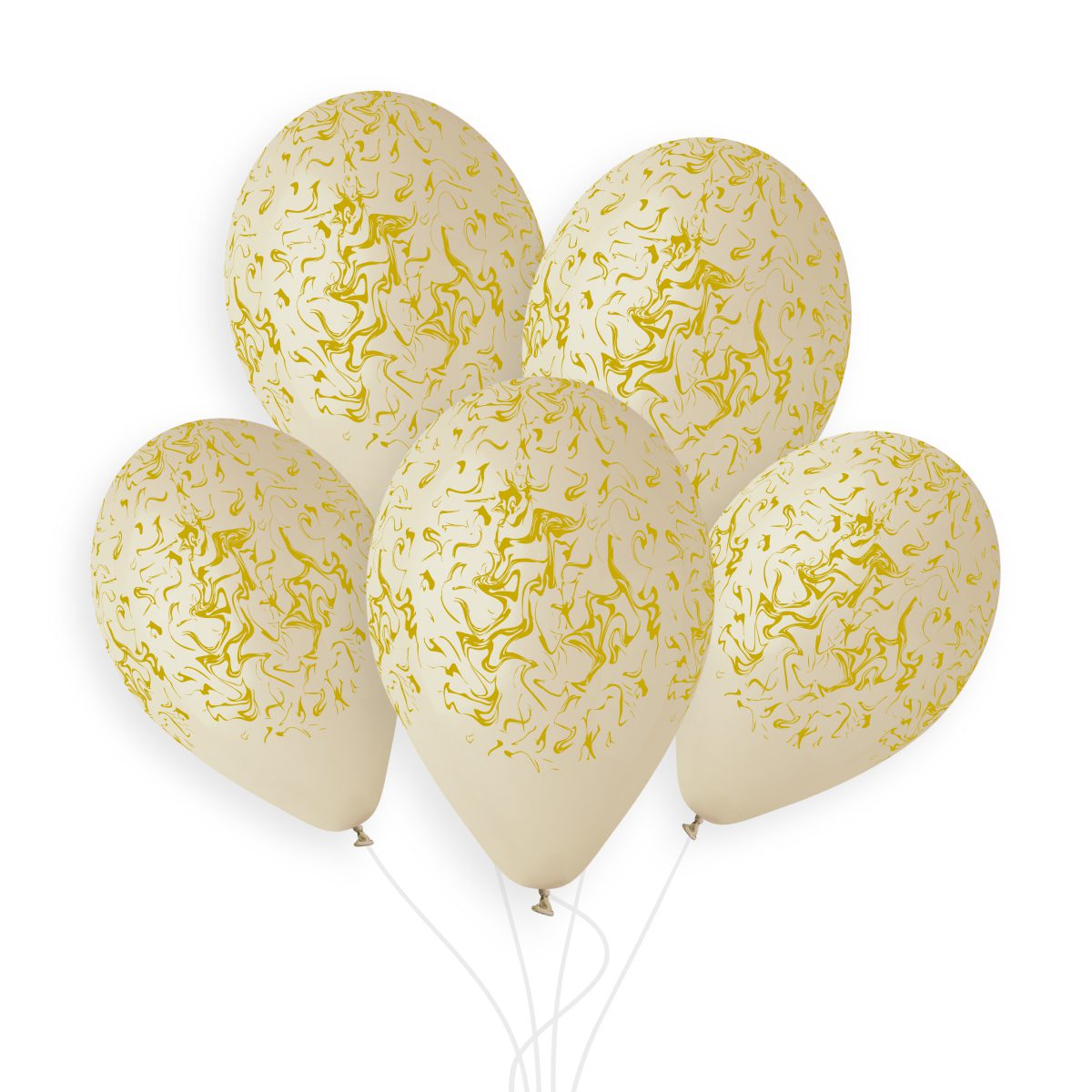 Gemar 13 inch Latte & Gold Marble Latex Balloons_1255-G_G120_084