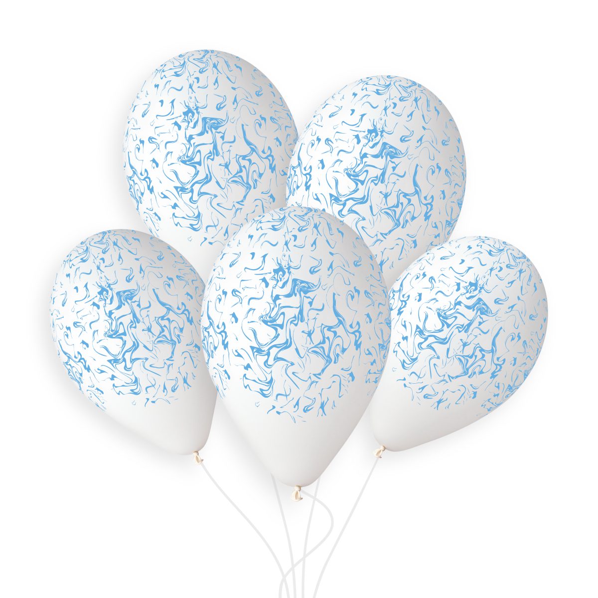 Gemar 13 inch White & Blue Marble Latex Balloons_1255-BB_G120_001