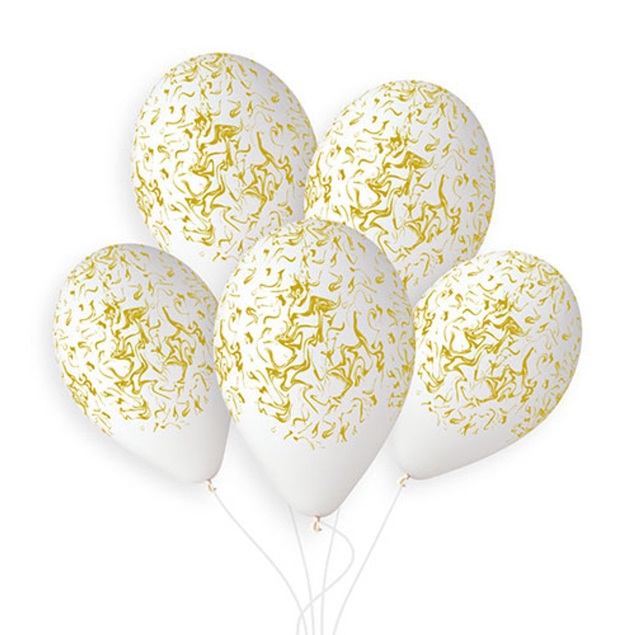 Gemar 13 inch White & Gold Marble Latex Balloons_946772-500__25069