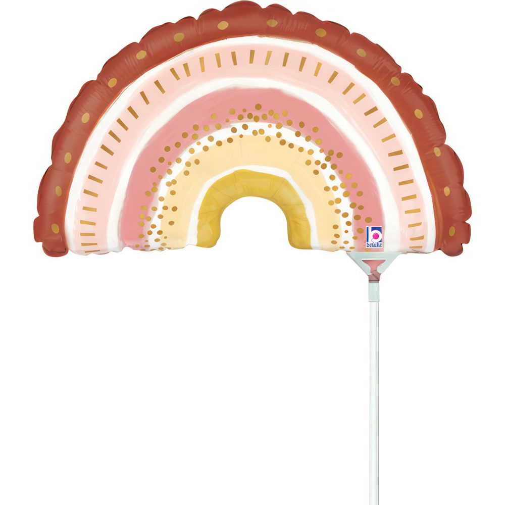 Grabo 14 inch Boho Rainbow Mini Foil Balloon (Air Filled) _19173-boho-rainbow-b