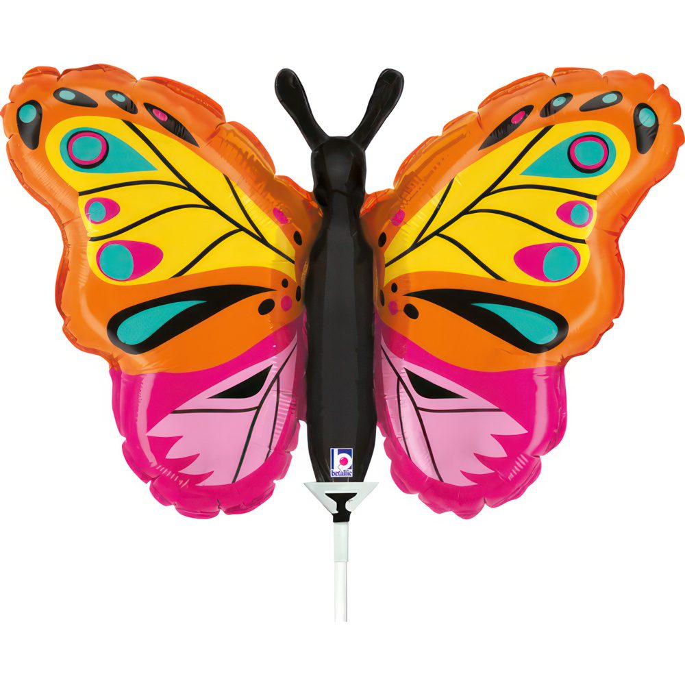Grabo 14 inch Colourful Butterfly Mini Foil Balloon (Air Filled)_19178-colorful-butterfly-b
