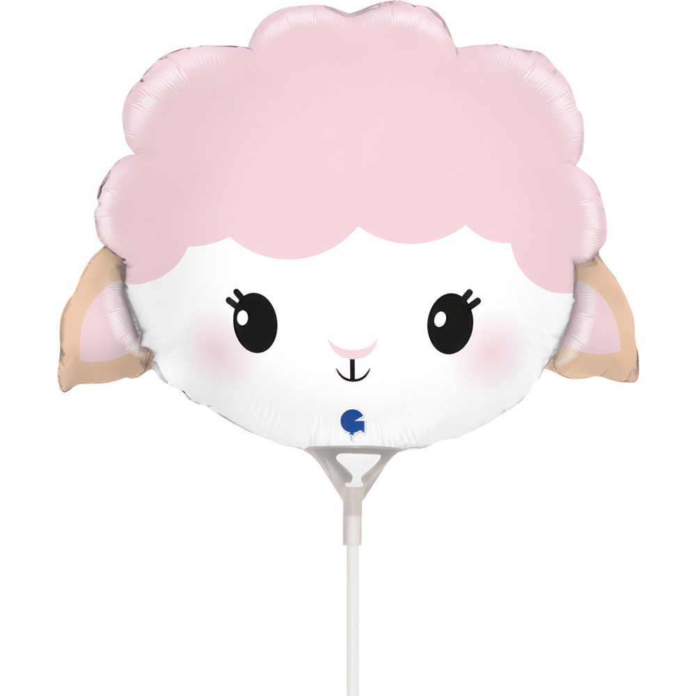 Grabo 14 inch Cute Sheep Mini Foil Balloon (Air Filled) _g72162-cute-sheep-mini-b