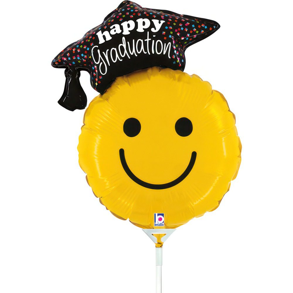Grabo 14 inch Graduation Smiling Foil Balloon (Air Filled)_19179-graduation-smiley-b