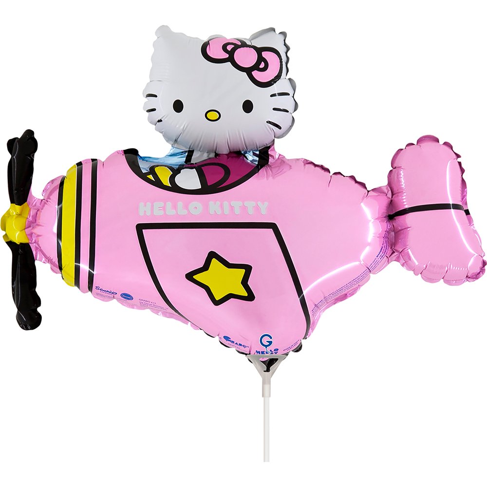 Grabo 14 inch Hello Kitty Airplane Pink Mini Foil Balloon