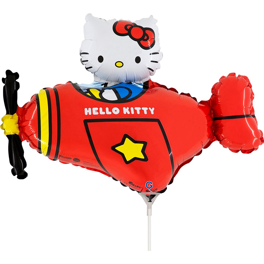 Grabo 14 inch Hello Kitty Airplane Red Mini Foil Balloon