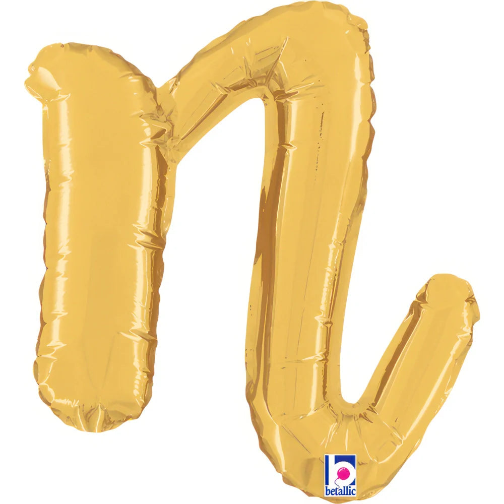 Grabo 14 inch Letter n Script Gold Foil Balloon_34714g-letter-n-script-gold-b.webp