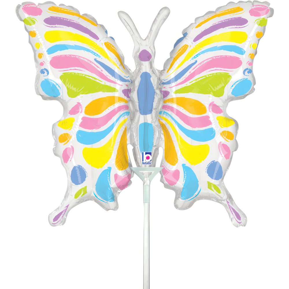 Grabo 14 inch Pastel Butterfly Mini Foil Balloon (Air Filled)_19087-pastel-butterfly-b