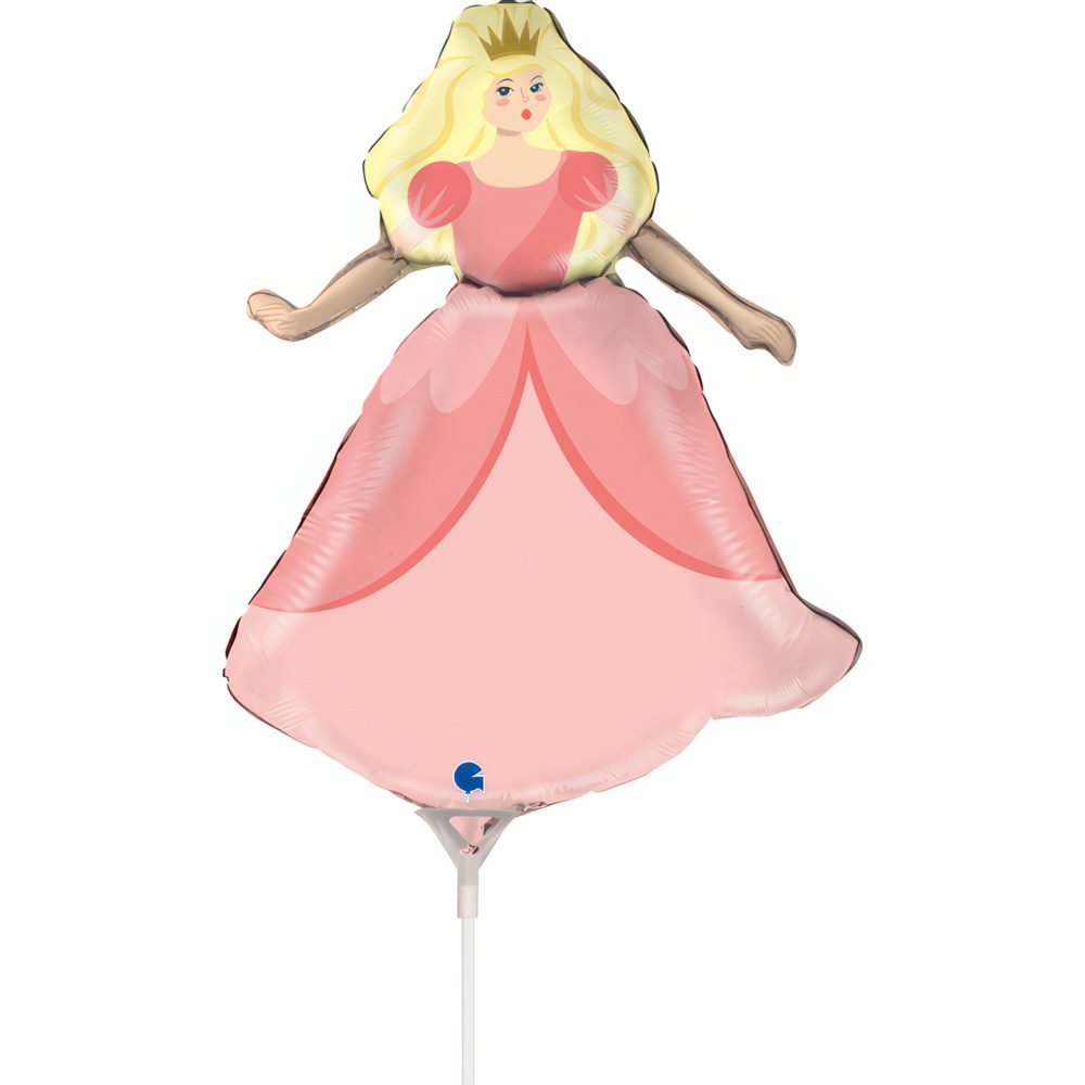 Grabo 14 inch Pink Princess Mini Foil Balloon (Air Filled)_g72066-princess-mini-b