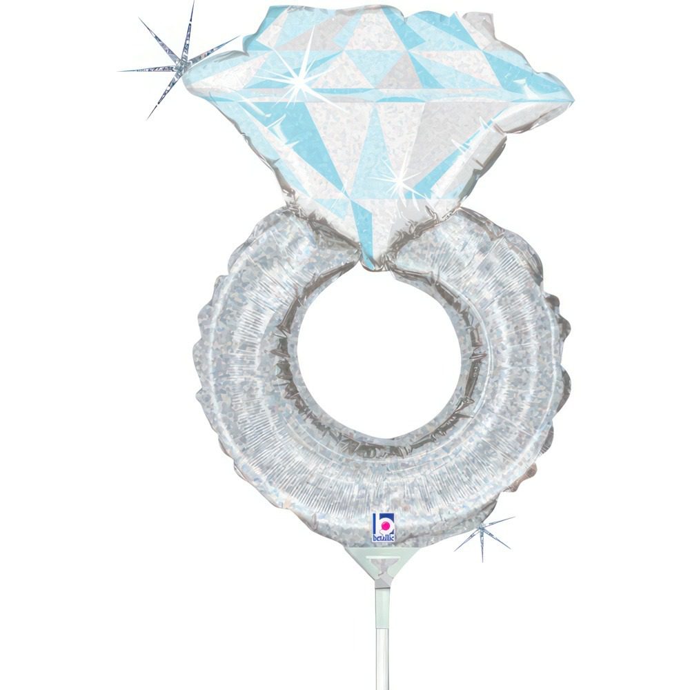 Grabo 14 inch Platinum Wedding Ring Mini Foil Balloon (Air Filled)_19366h-wedding-ring-b
