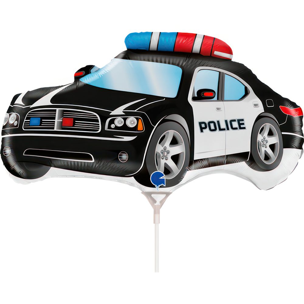 Grabo 14 inch Police Car Foil Balloon (Air Filled)_g72052-police-car-mini-b