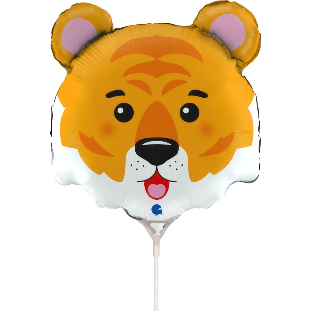 Grabo 14 inch Tiger Head Mini Foil Balloon (Air Filled)_g72063-tiger-head-mini-b