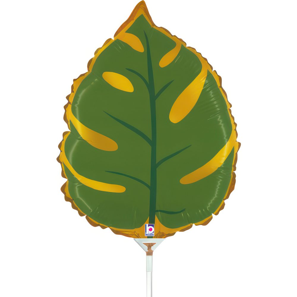 Grabo 14 inch Tropical Leaf Mini Foil Balloon (Air Filled) _19176-tropical-leaf-b