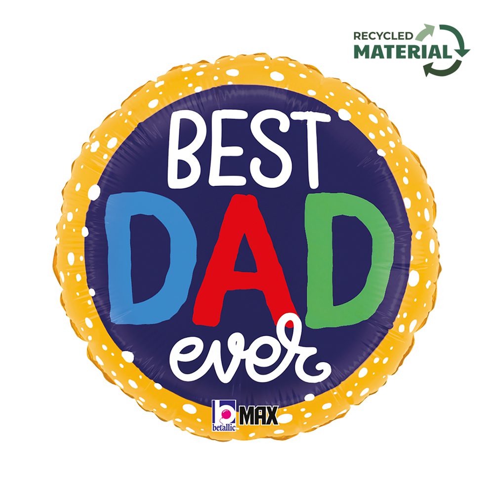 Grabo 18 inch Best Dad Ever Bubbles Foil Balloon