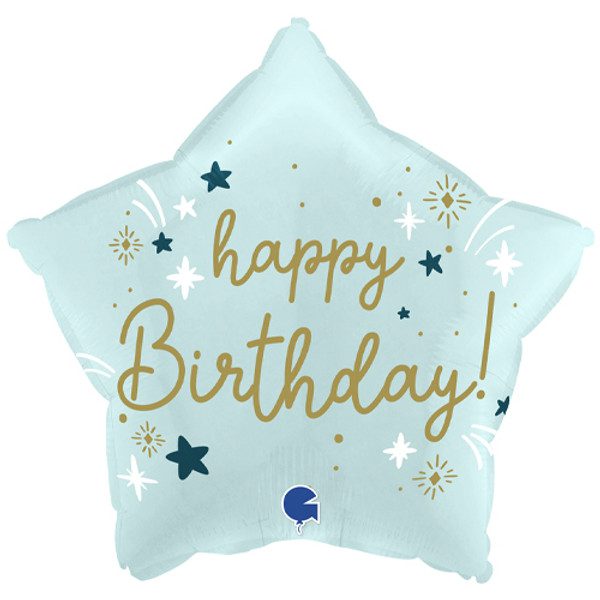 Grabo 18 inch Blue Birthday Star Foil Balloon_G78195-P-500__04383