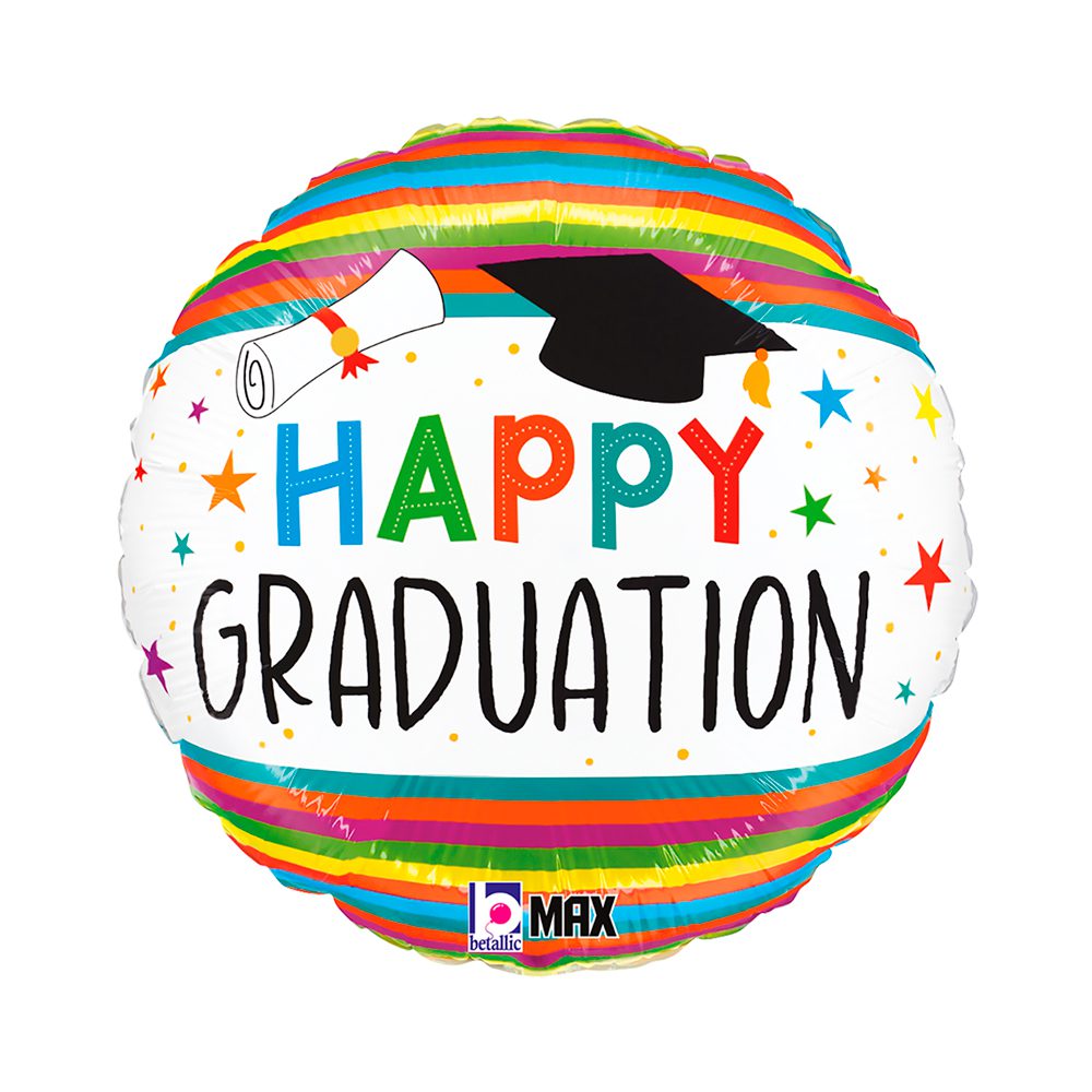 Grabo 18 inch Graduation Fun Stripes Foil Balloon_26346p-r18-graduation-fun-stripes-b