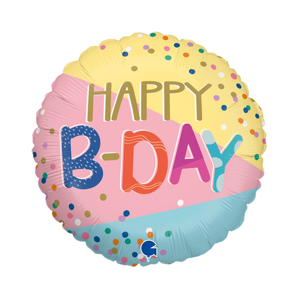 Grabo 18 inch Happy B-Day Funky Dots Foil Balloon_g78199-r18-funky-dots-b-day-b.jpg