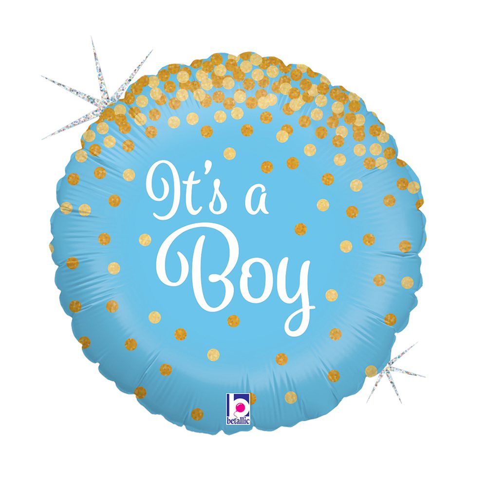 Grabo 18 inch Its A Boy Glitter Holo Balloon_36587gh-r18-glittering-its-a-boy-b