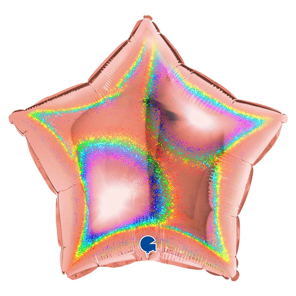 Grabo 18 inch Rose Gold Glitter Holographic Heart Foil Balloon_19283ghrg-star-18inc-glitter-holographic-rose-gold-b.webp