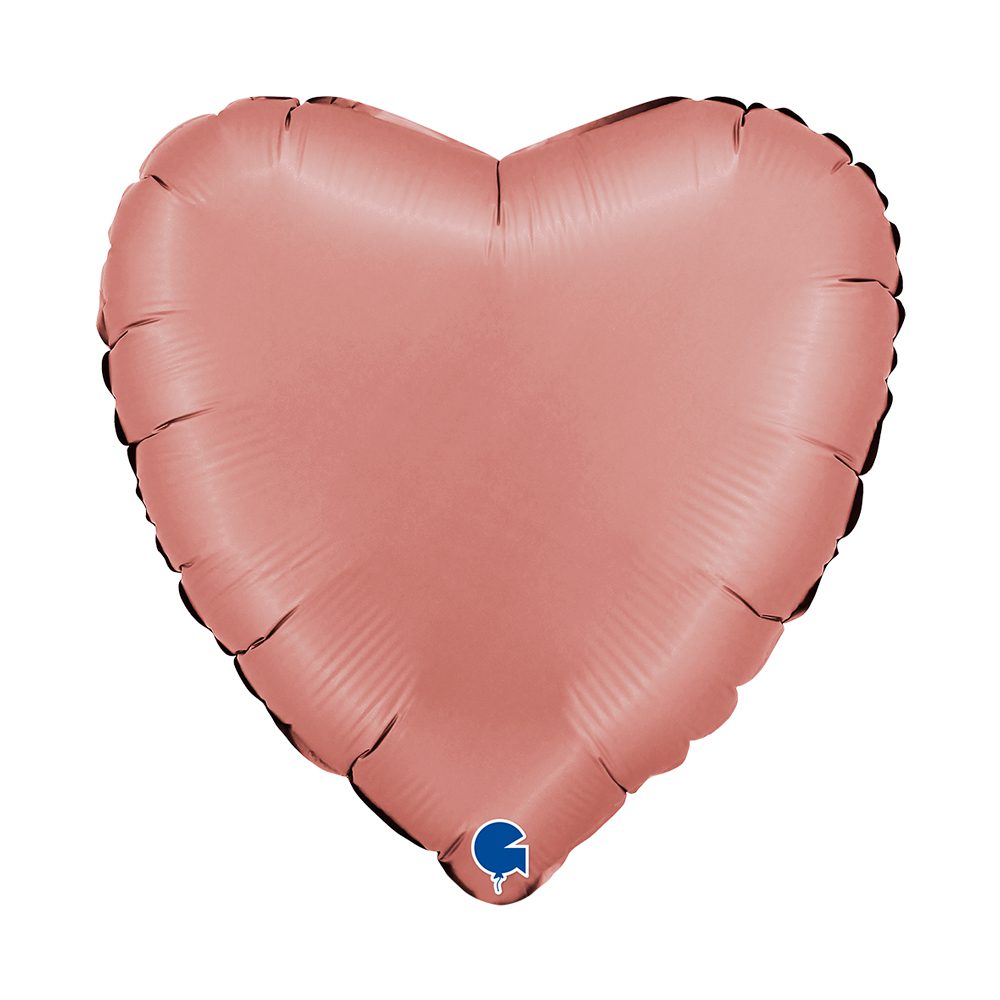 Grabo 18 inch Rose Gold Satin Heart Foil Balloon