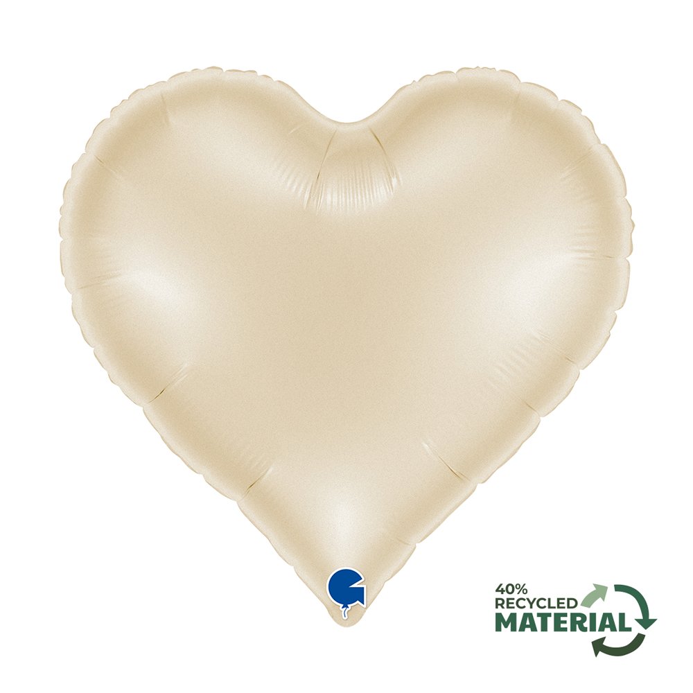 Grabo 18 inch Satin Cream Sweetie Heart Foil Balloon
