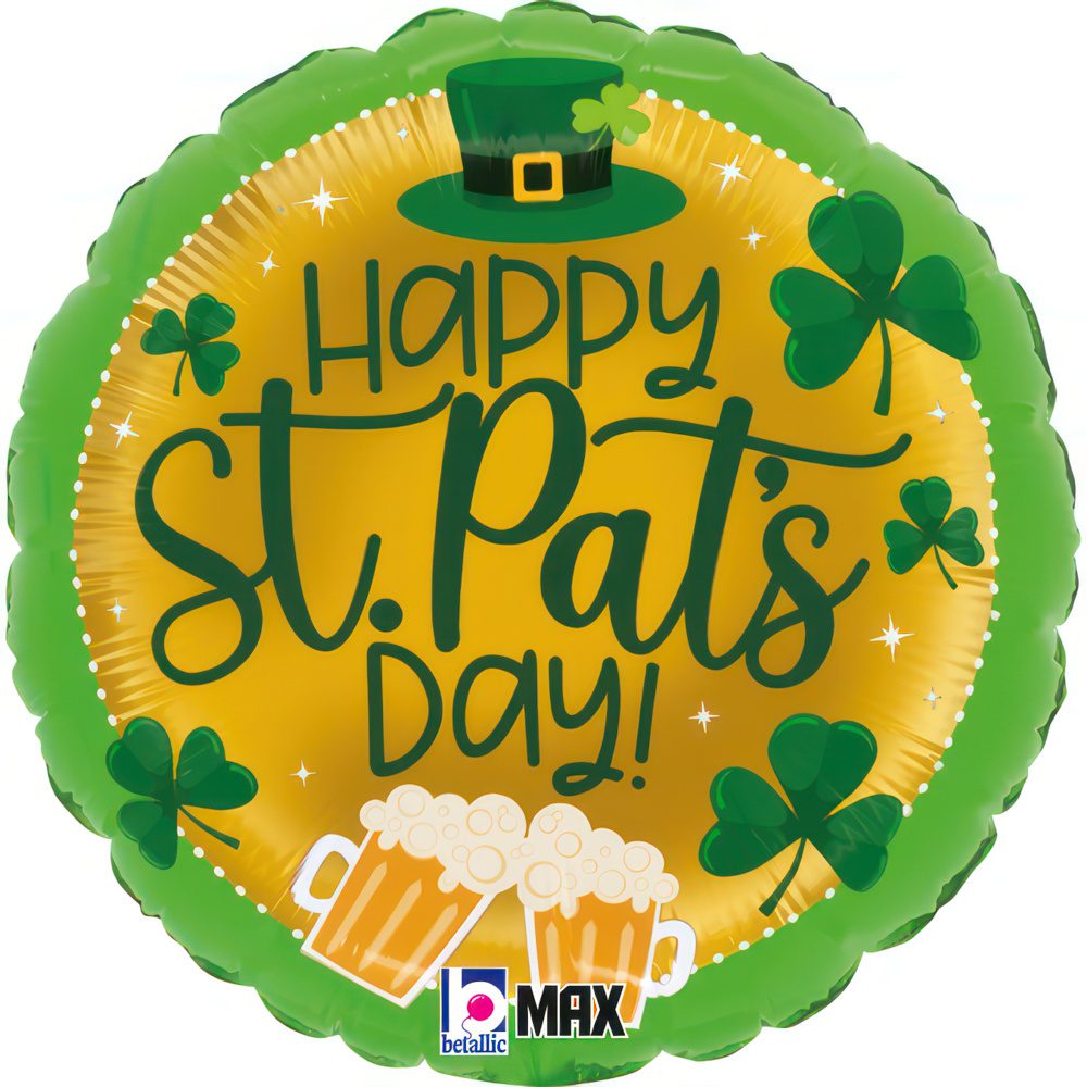 Grabo 18 inch St Patrick's Day Beer Shamrock Foil Balloon_26334p-r18-st-pats-beer-and-shamrocks-b