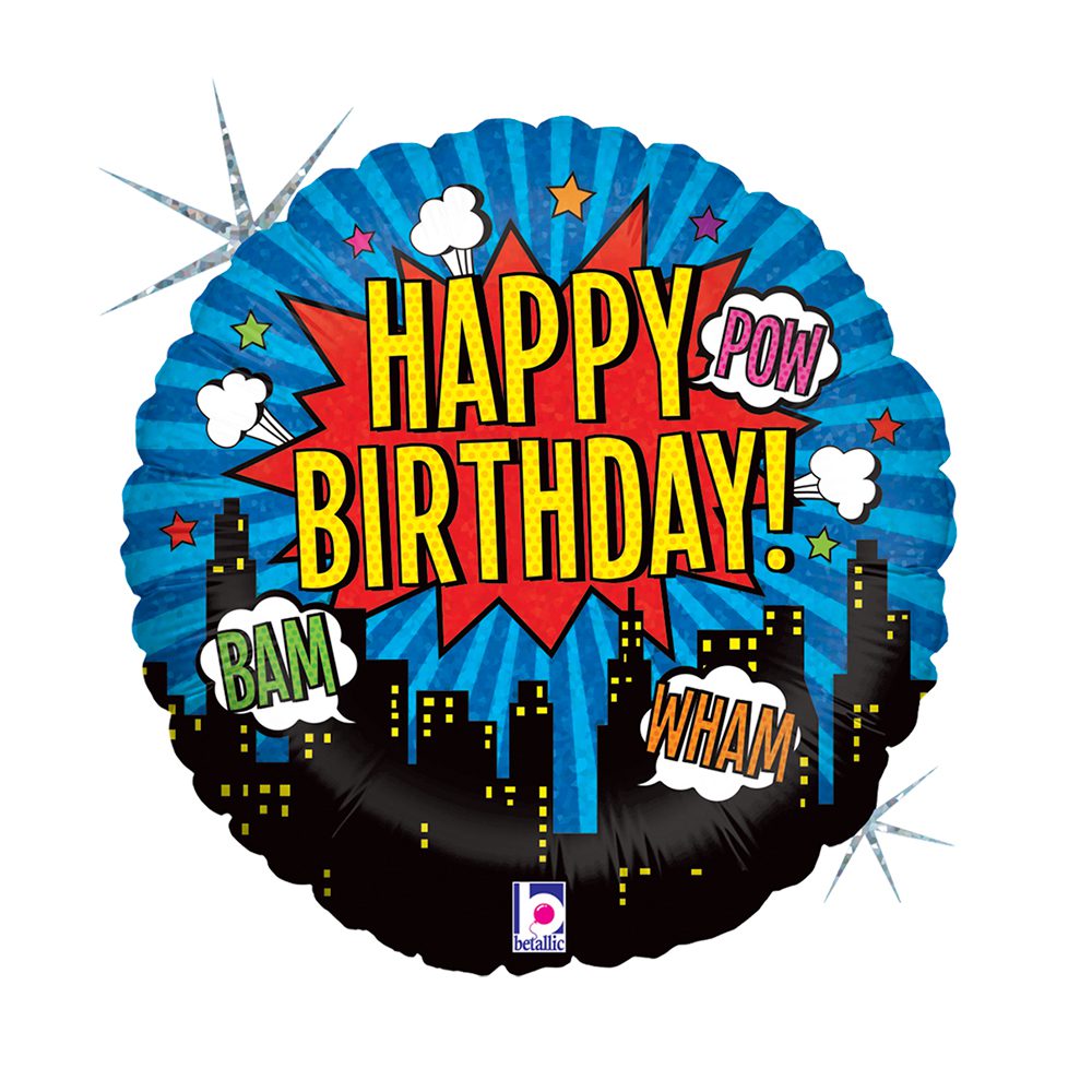 Grabo 18 inch Superhero Birthday Foil Balloon_36558h-r18-superhero-birthday-b