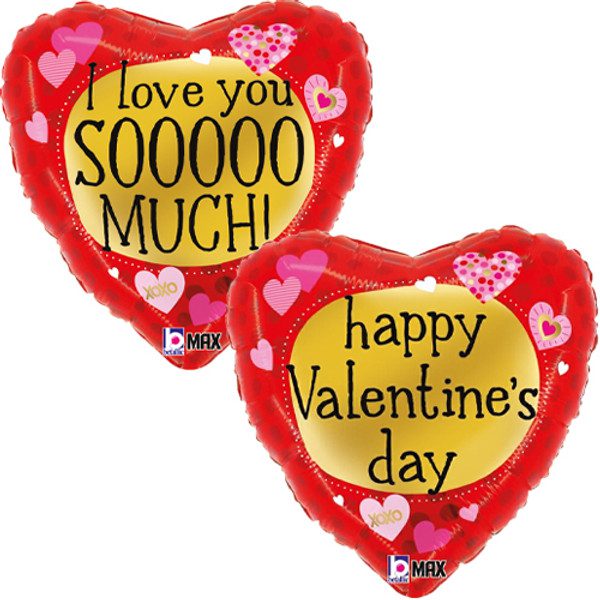Grabo 18 inch Valentine's Day Love You Sooooo Much Heart Foil Balloon_26328P