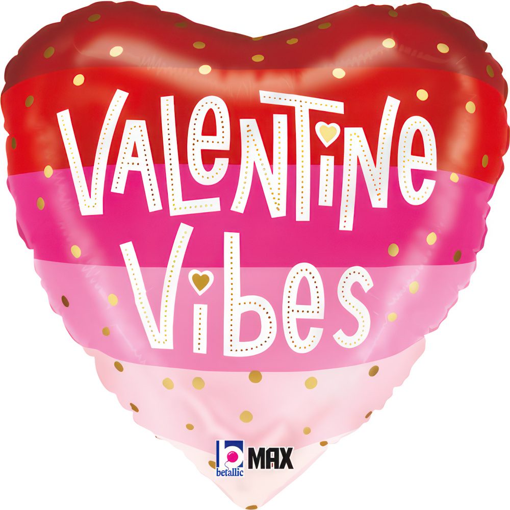 Grabo 18 inch Valentine's Day Vibes Satin Stripes Foil Balloon_26327P
