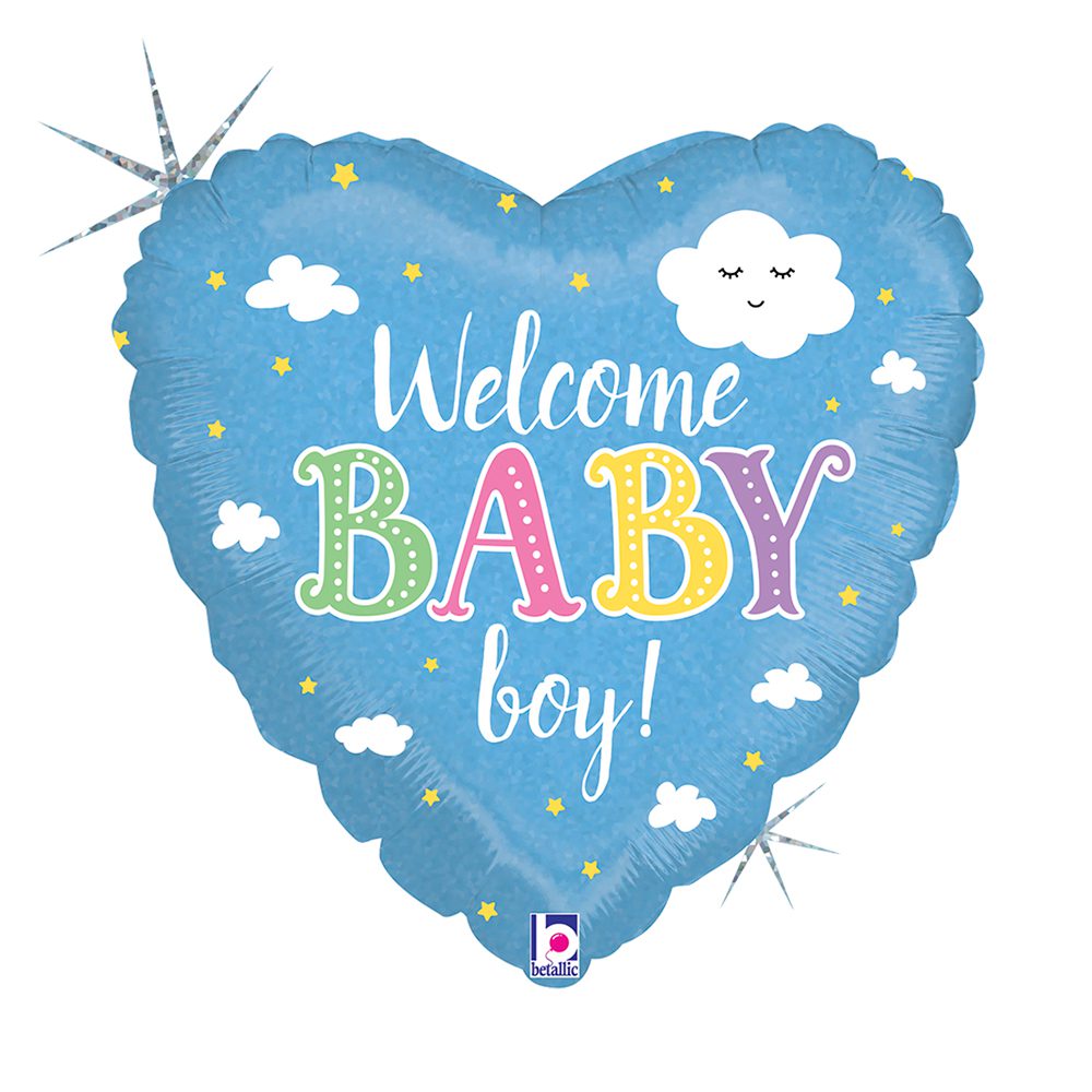 Grabo 18 inch Welcome Baby Boy Holographic Balloon_36874h-h18-welcome-baby-boy-b