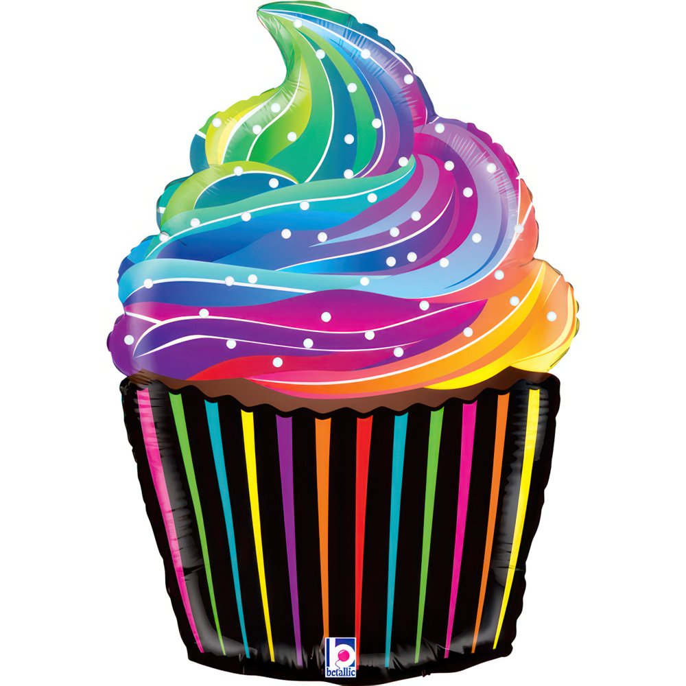 Grabo 22 inch Rainbow Cupcake Foil Balloon