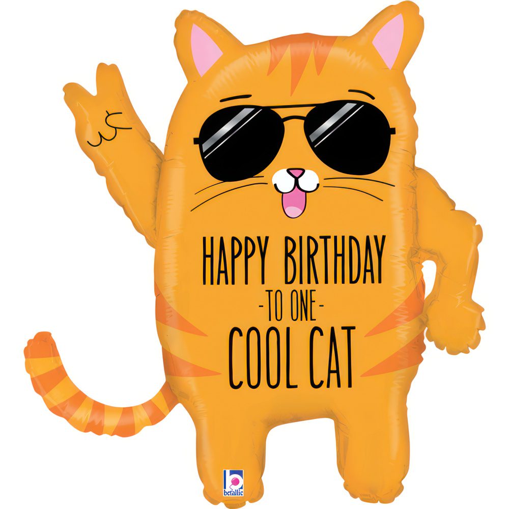 Grabo 26 inch Cool Cat Birthday Foil Balloon_35679-P