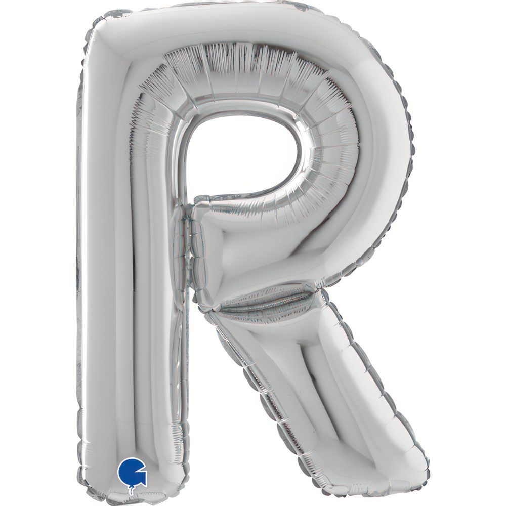 Grabo 26 inch Letter R Silver Foil Balloon