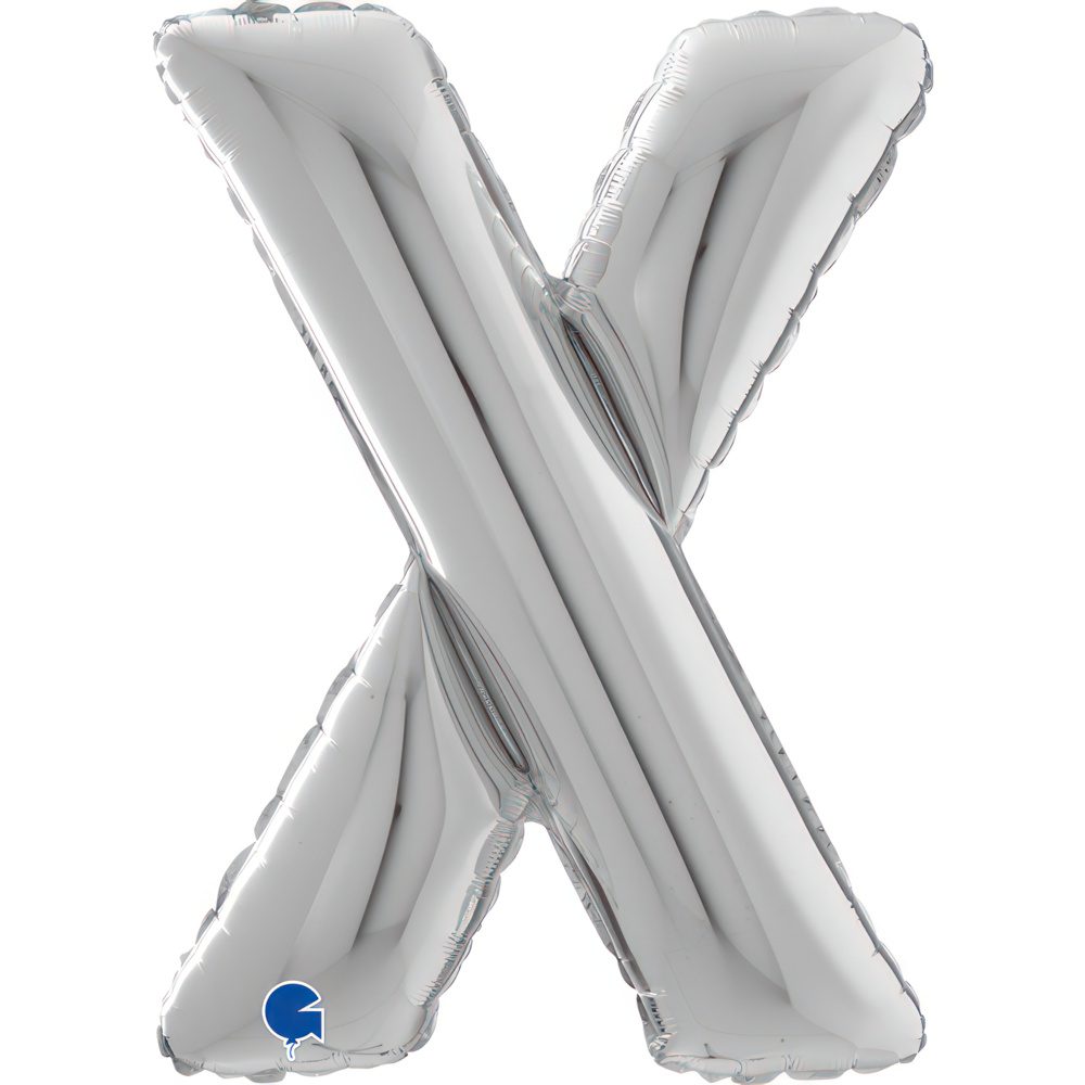Grabo 26 inch Letter X Silver Foil Balloon_26439s-letter-x-silver-26inc-b.jpg