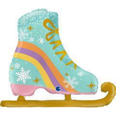 Grabo 27inch Christmas Multicoloured Ice Skate Foil Balloon_G72155