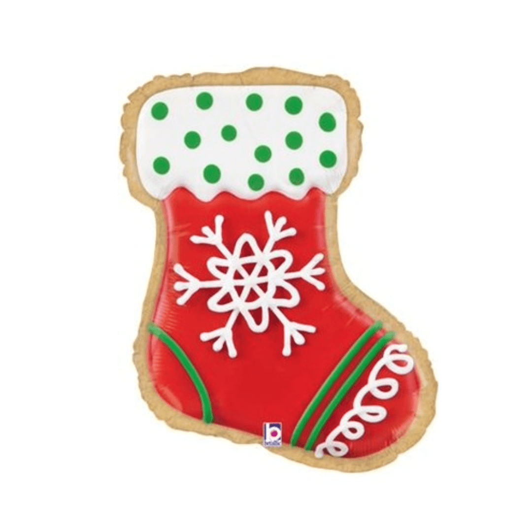Grabo 27inch Red Green White Stocking Cookie Foil Balloon_35194