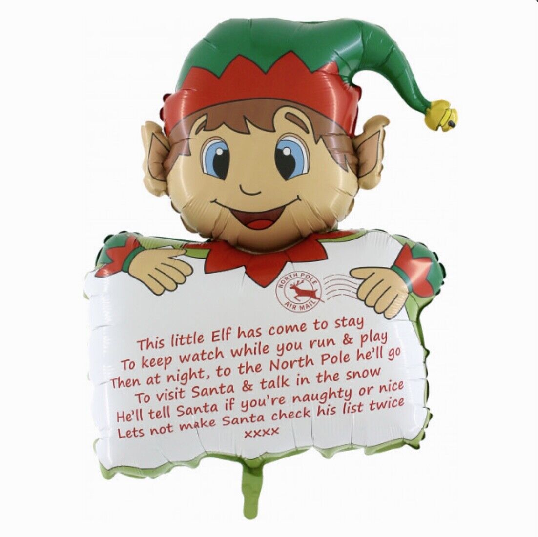 Grabo 28 inch Elf Foil Balloon arriving letter_2103-31b