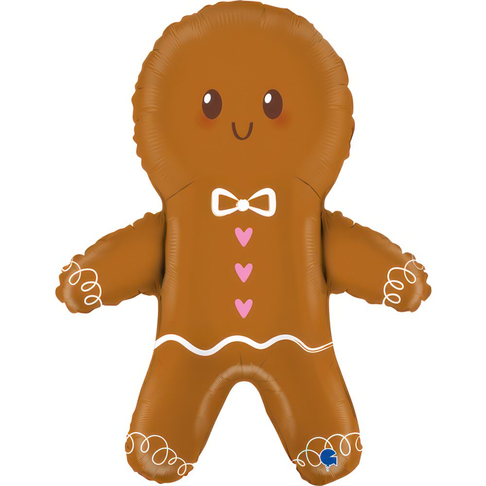 Grabo 29 inch Cute Gingerbread Man Foil Balloon_g72113-cute-gingerbread-man-b