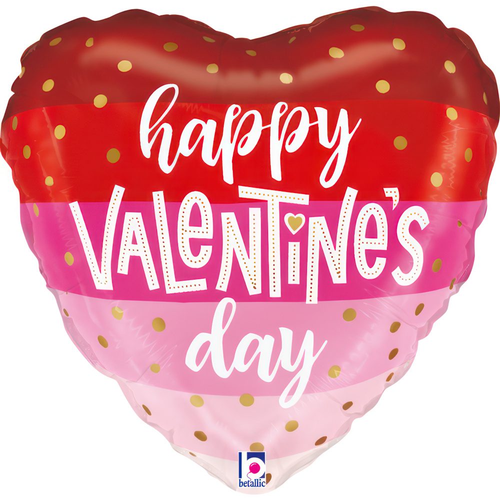 Grabo 30 inch Valentine's Day Satin Stripes Heart Foil Balloon_25327-P