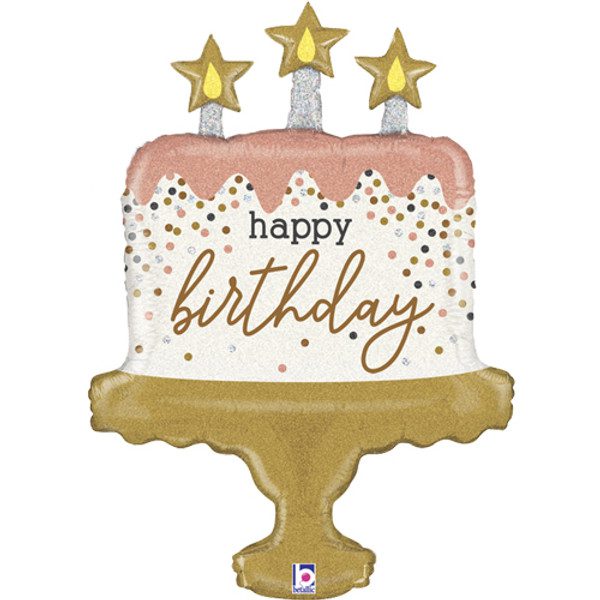 Grabo 33 inch Birthday Cake Confetti Foil Balloon_35964GH-P