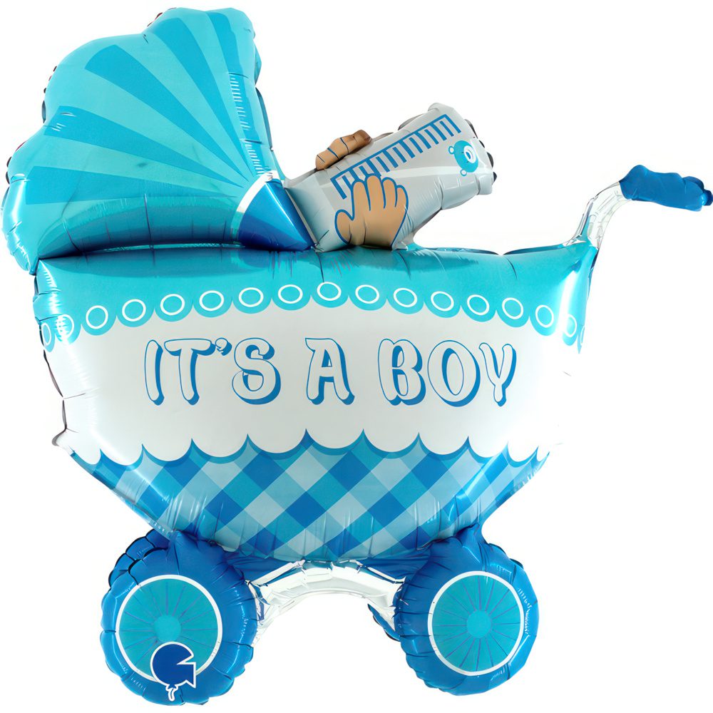Grabo 33 inch Its A Boy Buggy Shape 3D Balloon_73060-its-a-boy-buggy-3d-pos1-b