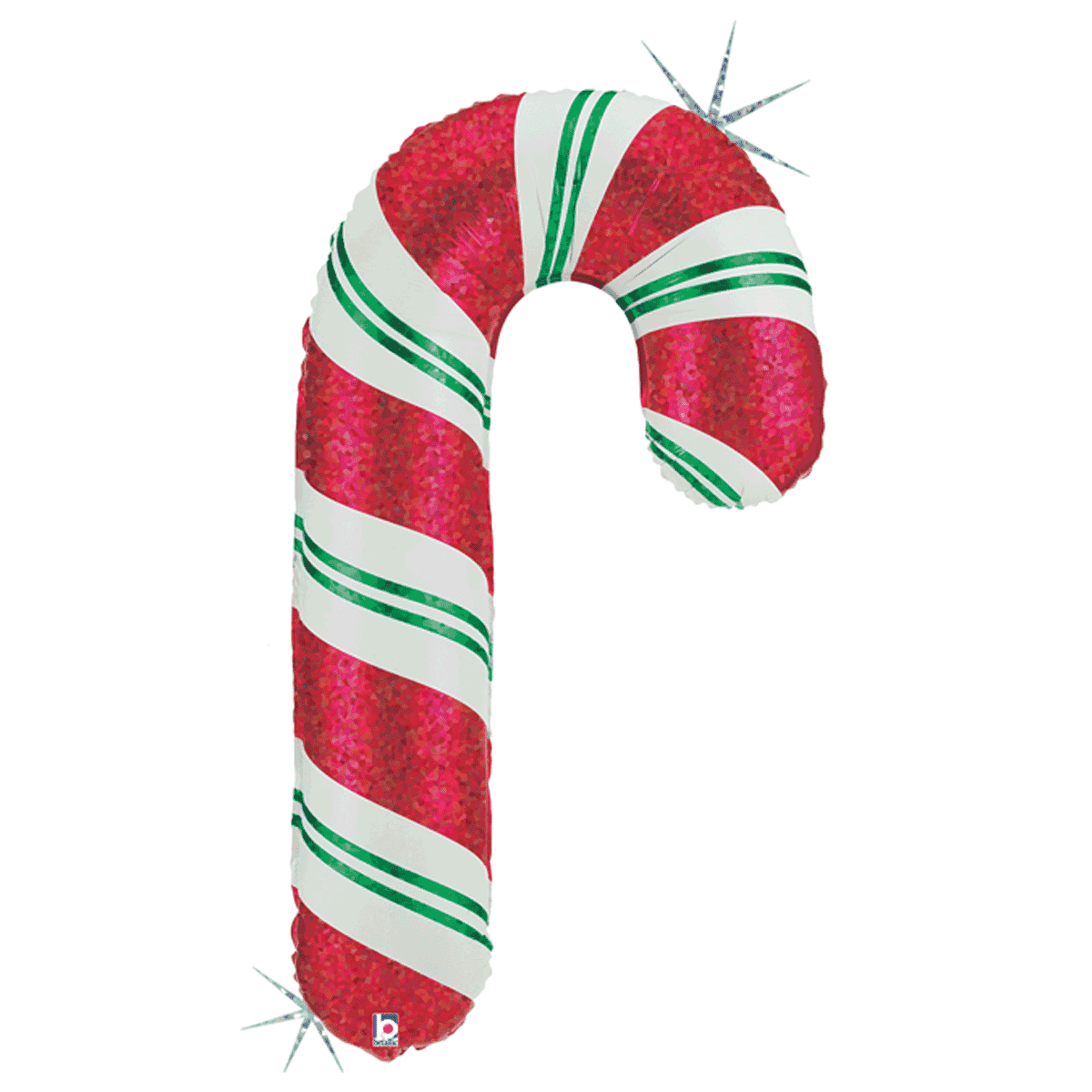 Grabo 35inch Red Green Striped Candy Cane Foil Balloon_85631HP